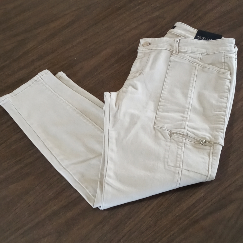 White House Black Market The Saint Honoré Jean Collection Skinny Crop Tan Pants